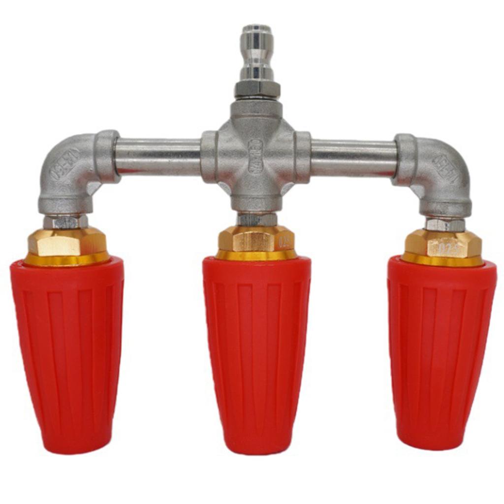 Pressure Washer-Turbo Nozzle Ceramic Cores Pressure Stainless Steel T-Joint Adapter 360° Rotating Turbos Efficiency Cleaning