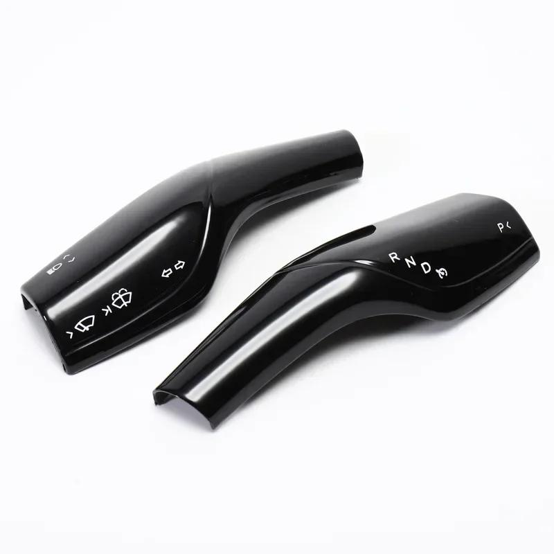 For Tesla Model 3 Y Gear Shift Cover Steering Lever Handle Protection Shifter Shell Carbon Fiber Shift Knob Cover Accessories