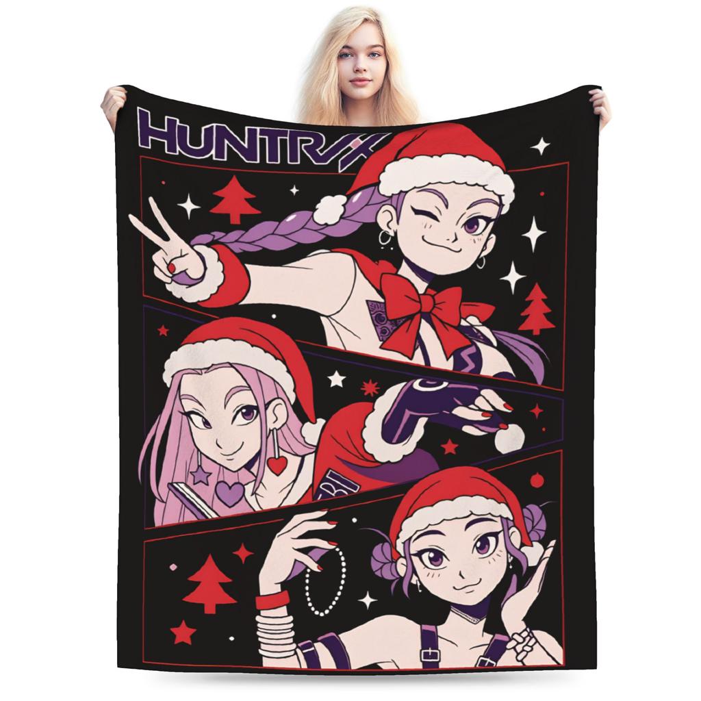 Kpop-inspired Flannel Blanket Winter Warm Soft Throw Blanket for Children Bedroom Comfortable Bedspread Sofa Bed Cover