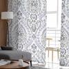 Texture Leaf Circle Gradient Tulle Window Curtains for Bedroom Luxury Home Decor Drapes In Living Room Chiffon Panels