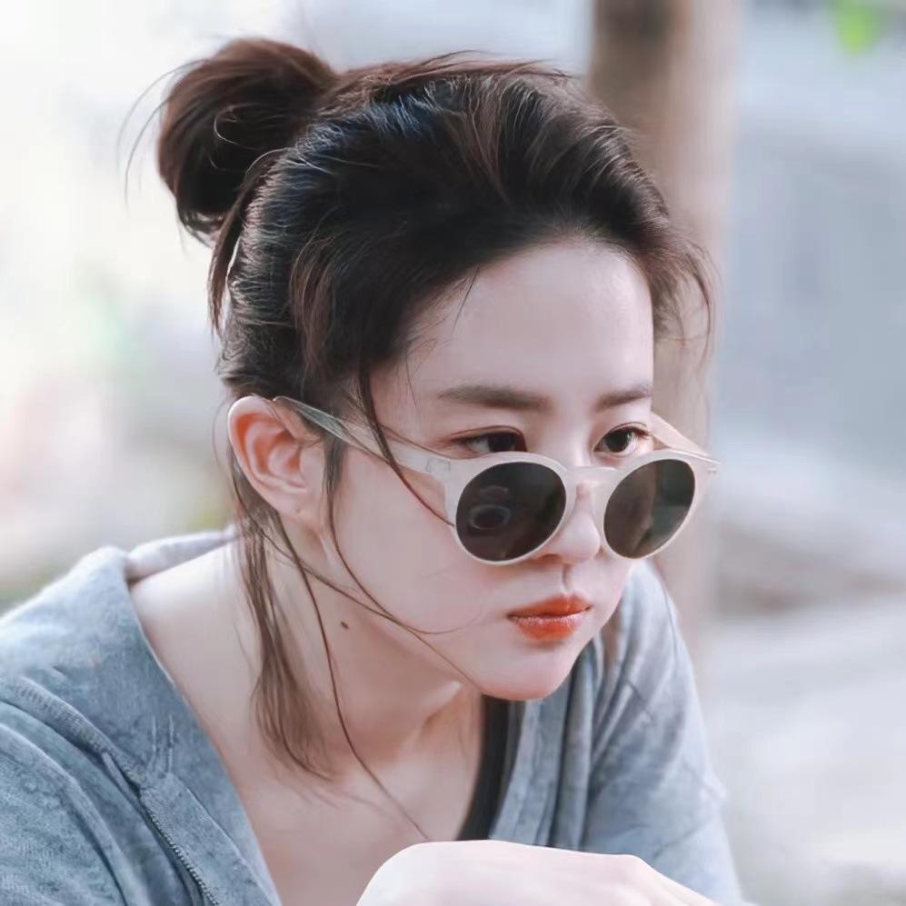 Xu Hongdou 2023 Women's Round Sunglasses - Inspired by Liu Yifei, High-End Fashion Travel Eyewear