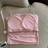 Women Crop Tank Top Sexy Square Neck Double Lined Ruched Corset Cute Cropped Sleeveless Cami Summer Outfit Going Out Top