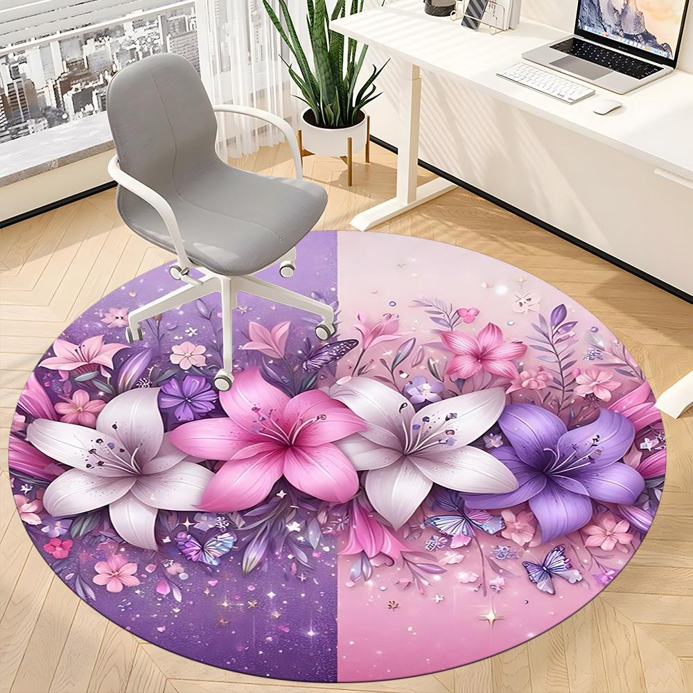 1pc Floral Fantasy Chair Carpet for Office Non-Slip, Rug for Office, Room, Good Gift for Family or Friends, Yy251226155