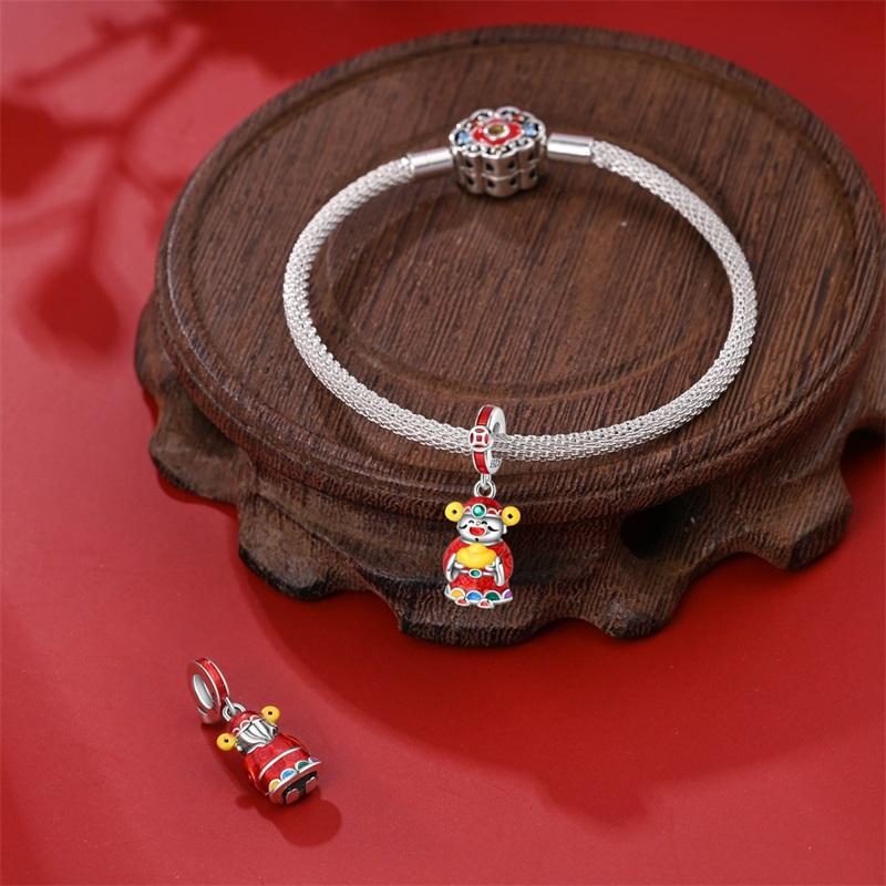 Copper Chinese Knot Gold Ingot Squib Charms New Year'S Traditional Beads Fit Pandachoriginal Bracelets Diy Jewelry Gift