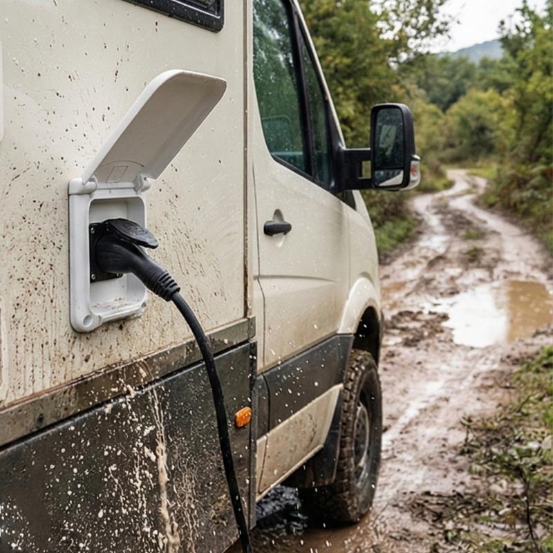 Vodotěsný ABS kryt zásuvky pro karavany a přívěsy, externí napájecí panel pro venkovní prostředí