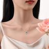 Tichya S925 Sterling Silver Moonstone/Aquamarine Necklace – Niche Design Oval Snake Chain for Women