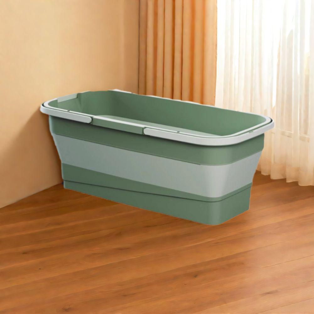 

Large Foldable Mop Bucket Space-Saving Washing Basin Easy To Carry Laundry Barrel Home білий