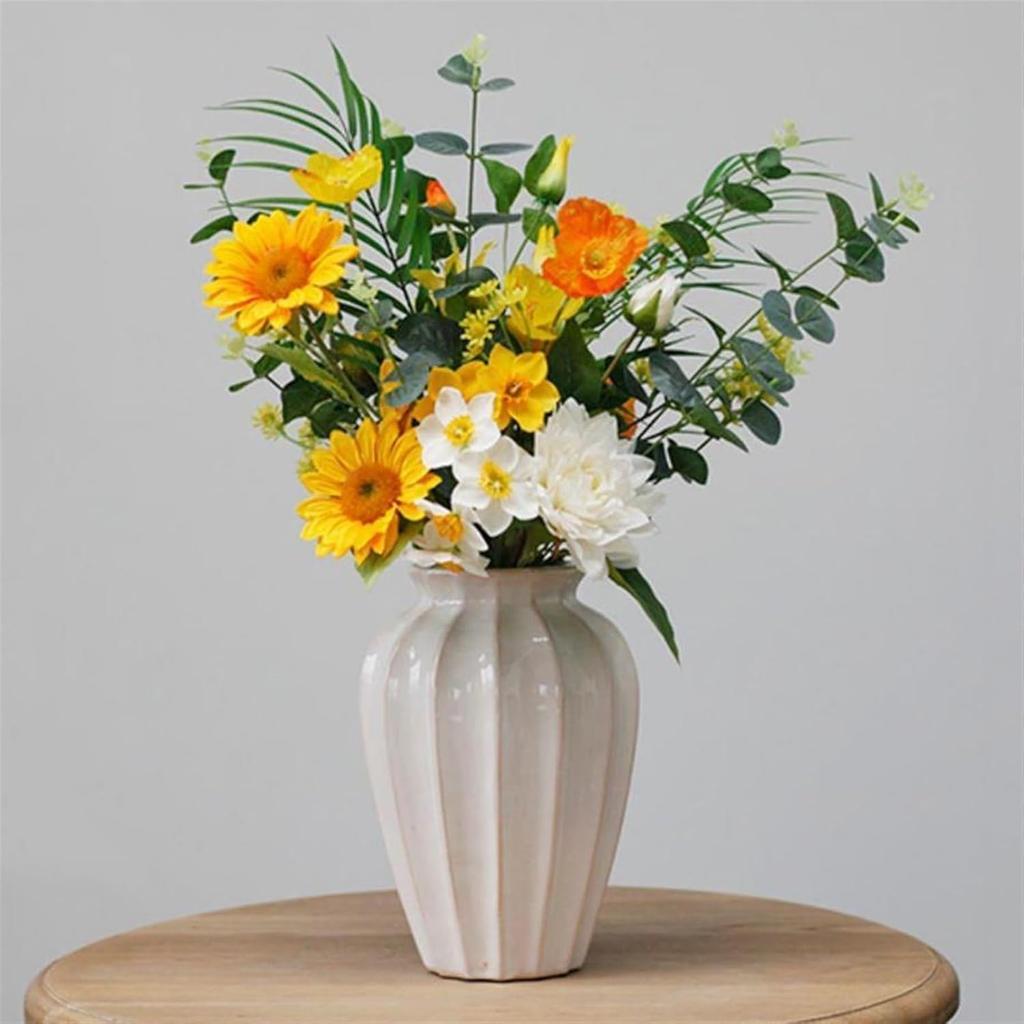Vases for Flowers Simple Ceramic Vase Flower Vase Dried Flower Arrangement Retro Vase Decoration Living Room Bedroom Study Decoration Flower Vases