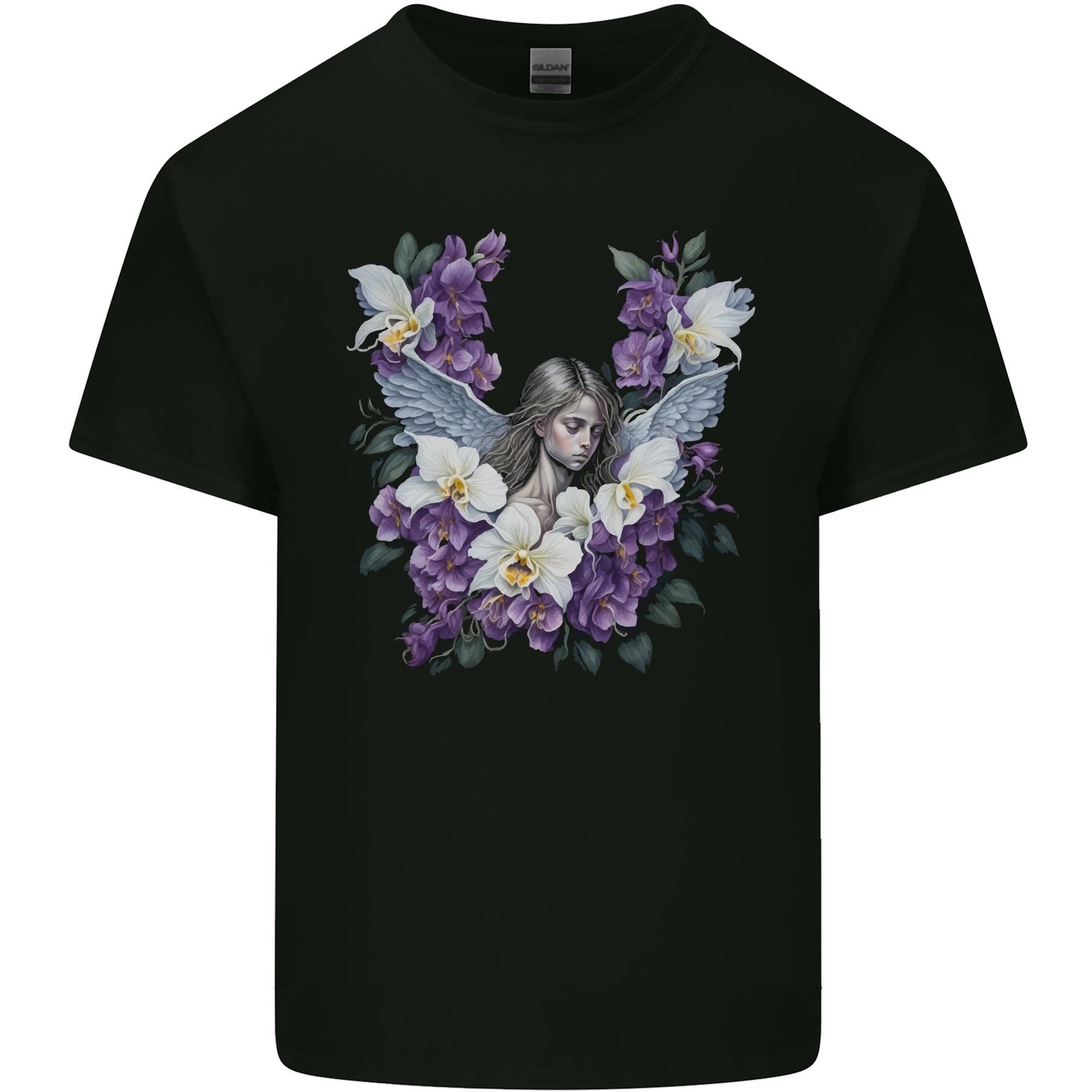 Orchid Angel Gothic Goth Unisexs Light Cotton TShirt S