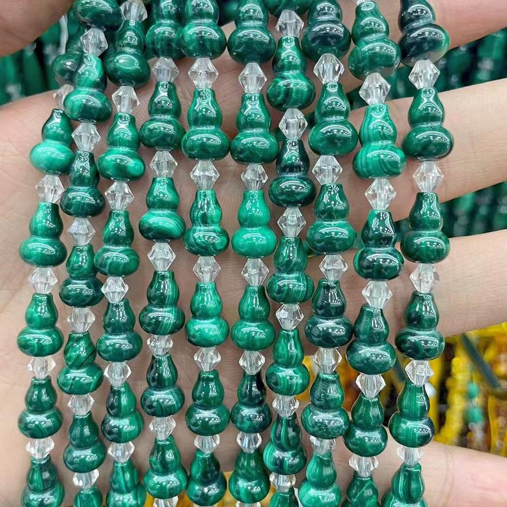 Pure Natural Malachite Tube & Oval Abacus Loose Beads for DIY Bracelet Jewelry
