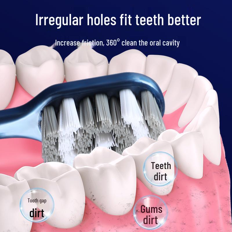 Premium Miękka i Twarda Spiralna Szczoteczka do Zębów, 6-pak z Antypoślizgowym Uchwytem do Czyszczenia 360° i Usuwania Przebarwień