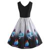 Hot-selling V-neck Sleeveless Positioning Printed Big Swing Skirt, One Large Size.