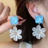 Exaggerated Acrylic Flower Earrings Temperament Ladies Stud Earrings Women Earrings  Spring Summer