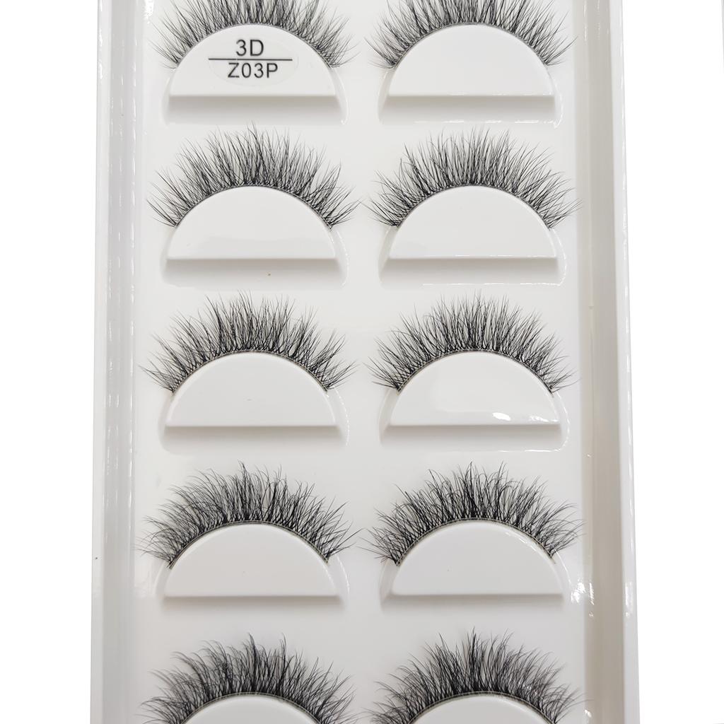 5 Pairs Transparent 3D Mink Eyelashes Natural Clear False Eye Lashes Soft Invisible Eyelash Wispy Makeup Faux Cils H13 X08