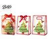 Small Dessert Packaging for Christmas Gift Bags with Handles, Reusable Clear PP Treat Festive Elk Pattern Candy Apples Cookies, Holiday Party