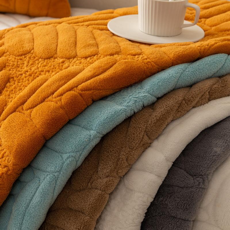 Short Plush Foliage Sofa Cover for Living Room Non-Slip Soft Thicken Sofa Towel Mat L Shape Couch Slipcover Protector Home Decor