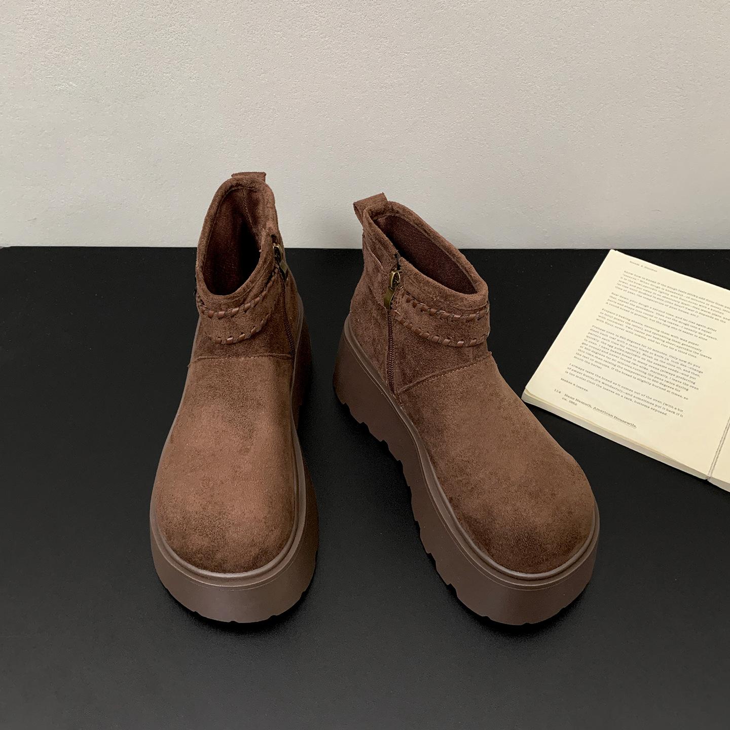 

Maillard brown retro platform Martin boots women s 2025 new autumn small man height increase versatile short boots 40 темно-коричневого