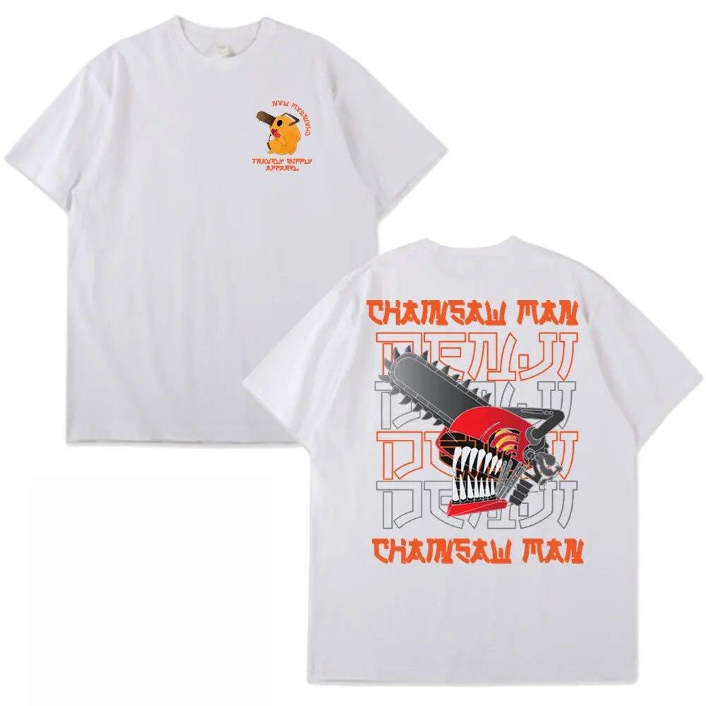 Anime Chainsaw Unisex T-shirt Unisex Women Unisexga Denji Pochita Casual Short Sleeve T-shirts Summer Cotton T Shirt Oversized Streetwear