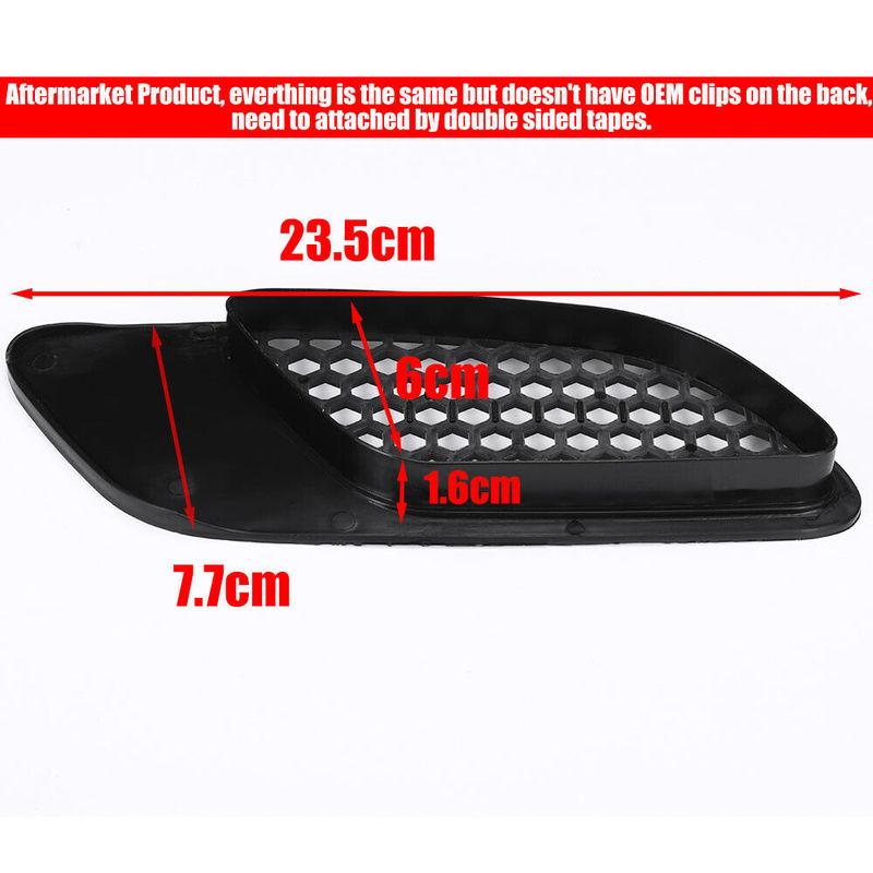 2PCS Engine Hood Vent Louvers Air Scoop Bonnet Vent Cover For BMW E90 E91 E92 E93 M3 Air Intake Cover Glossy Black