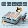 110/220V Egg Incubator Full Automatic Eggs Hatcher Brooder Bird Quail Chick Hatchery Incubator 64/6 Pcs Double-electric Brooder