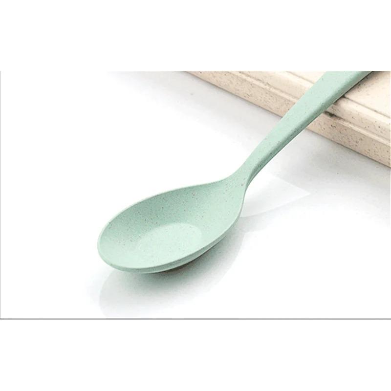 Cutlery Set Cute Portable Travel Adult Cutlery Wheat Straw Fork Camping Picnic Set Gift Child Office People Dinnerware