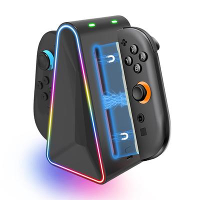 Nintendo Switch 2 2 Charging Stand for 2025 2 Controller Charger for Nintendo Switch Magnetic Charges 4 Controllers RGB Cable Included Joy-Con [New -