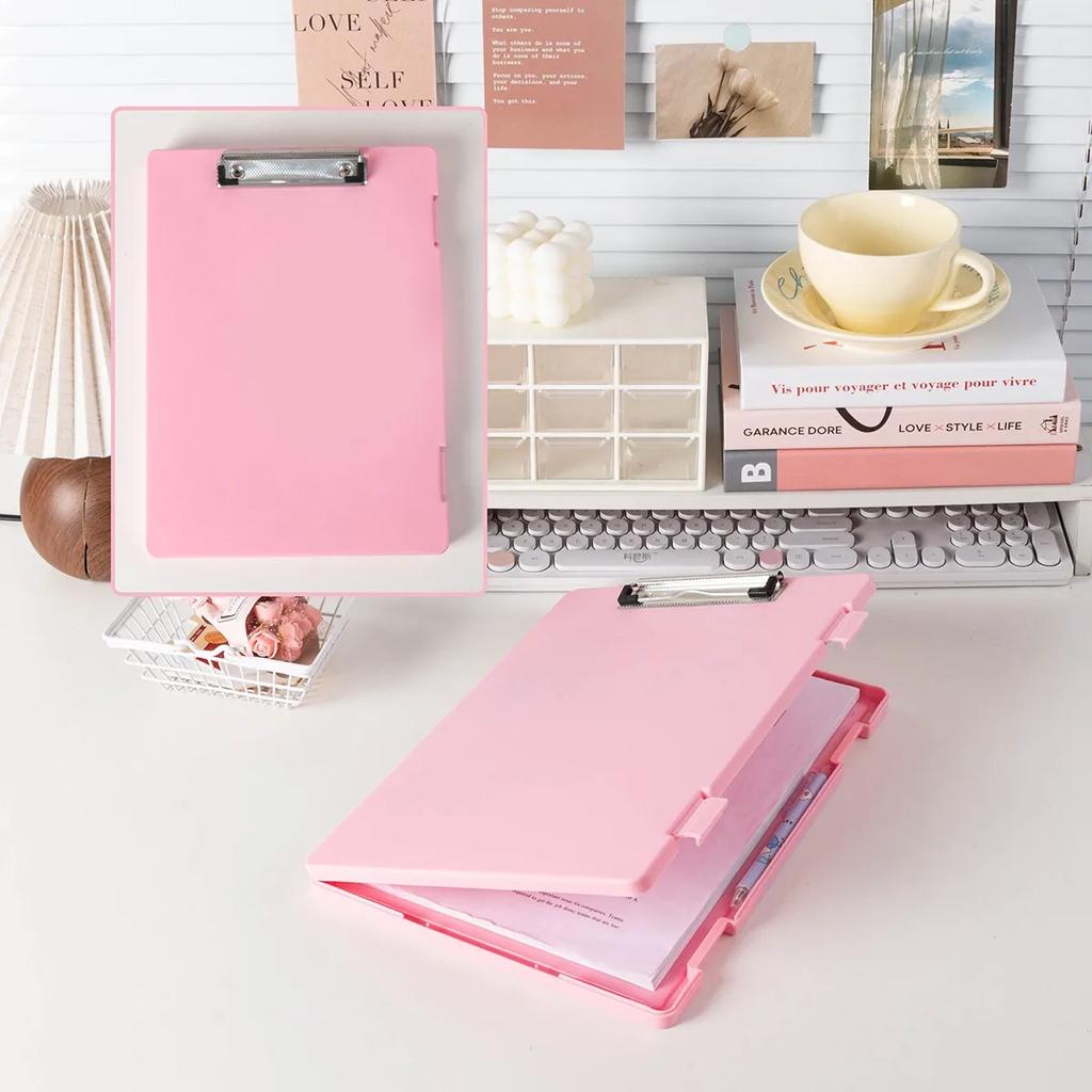 Folder A4 Double clip Writing Board Pad,Student Board Clip Exam Paper ClipStorage Box Learning Material Storage Artifac