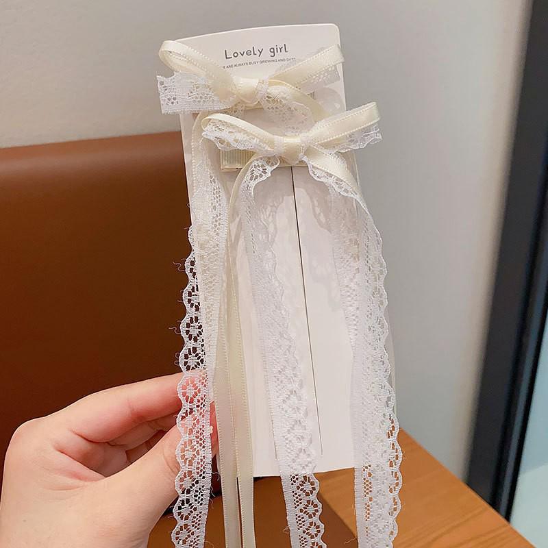 Sweet Fairy Lace Bow Duckbill Hairpin for Girls