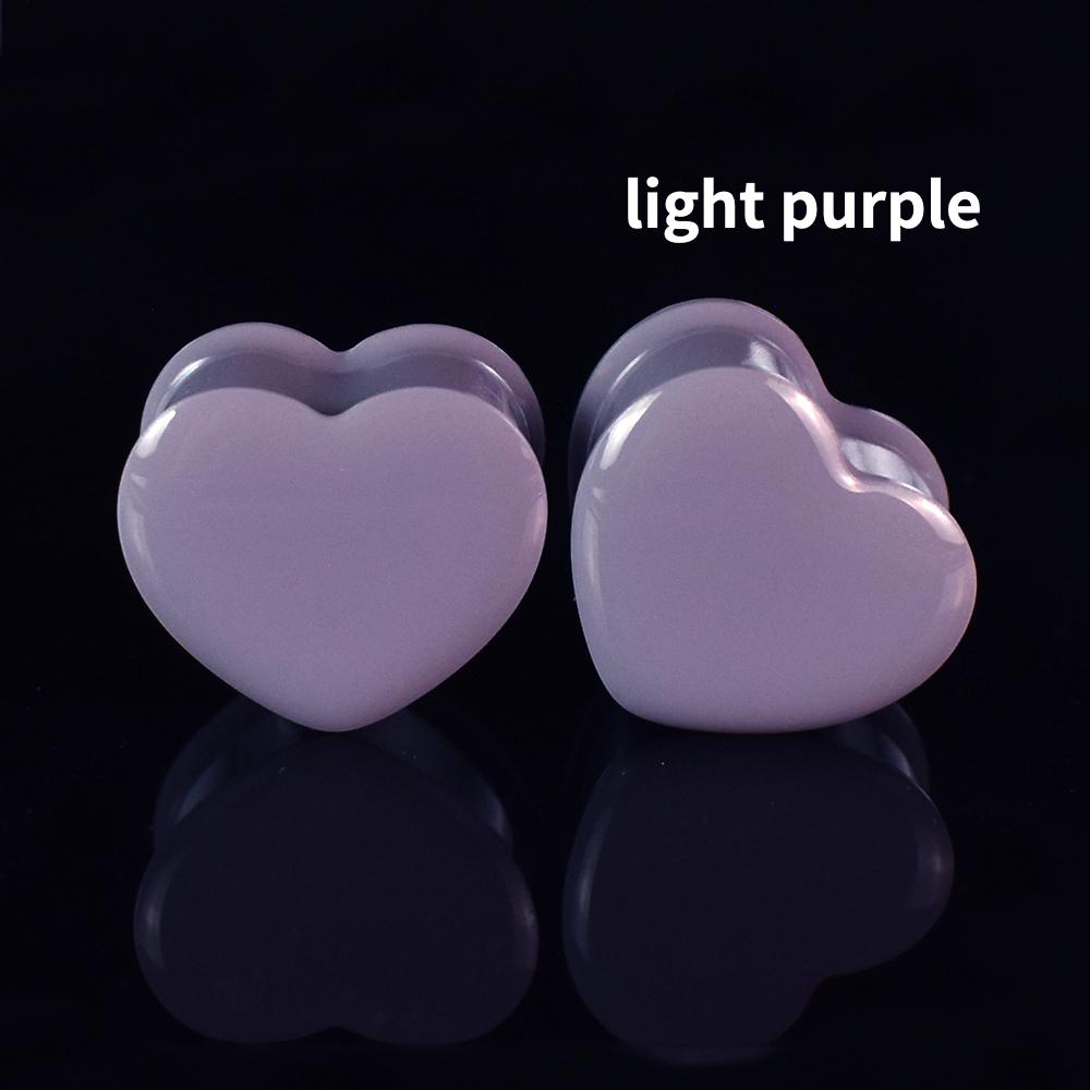 

6-30 мм ушные манометры в форме сердца, пробки для туннелей, расширитель для ушей, растягивающиеся украшения для тела 6mm светло-фиолетовый