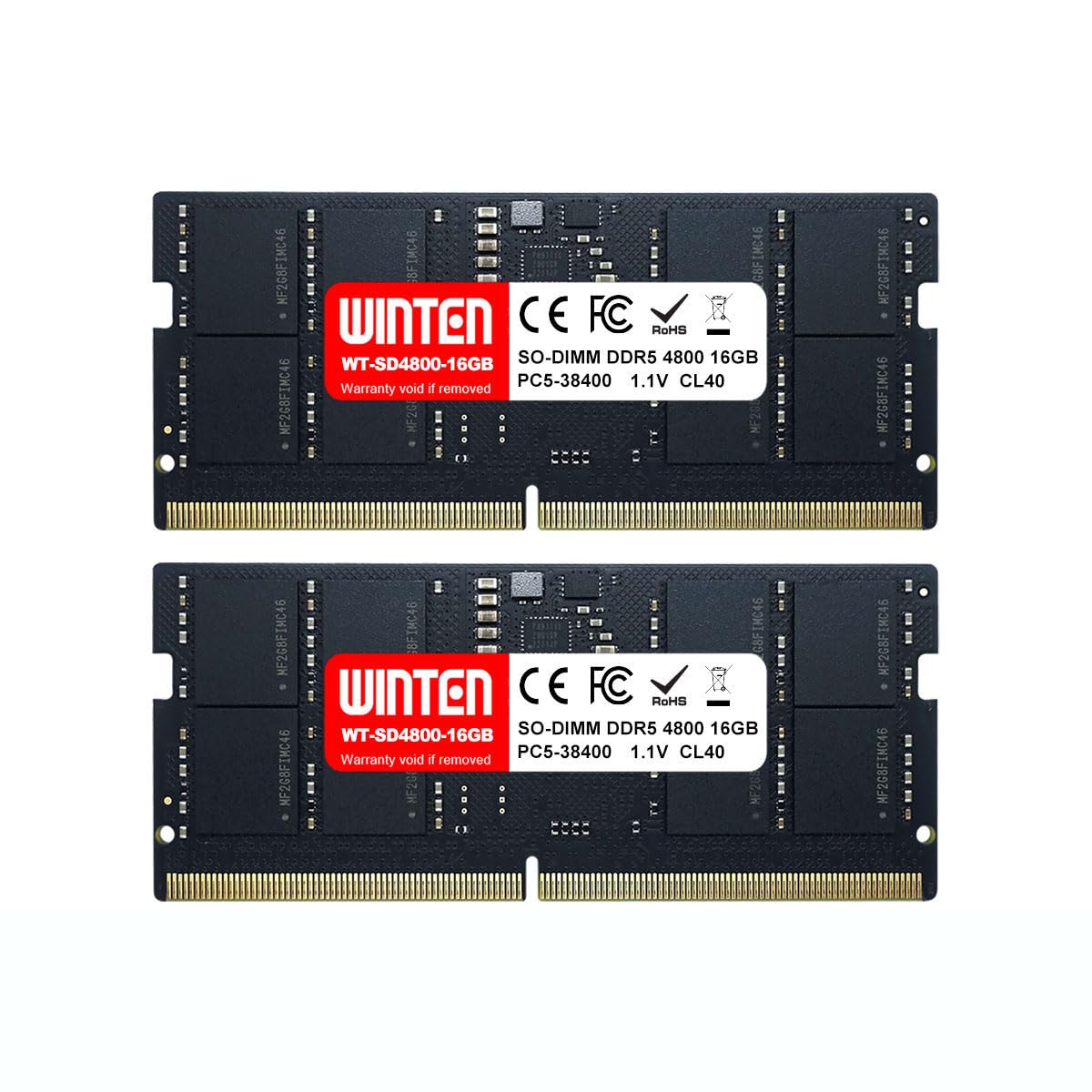 

WINTEN Laptop Memory 32GB x 262Pin CL40 SODIMM SDRAM Memory Expansion Memory Year 6145 DDR5-4800 (16GB 2) 1.1V Built-in [5 Warranty/Compatibility