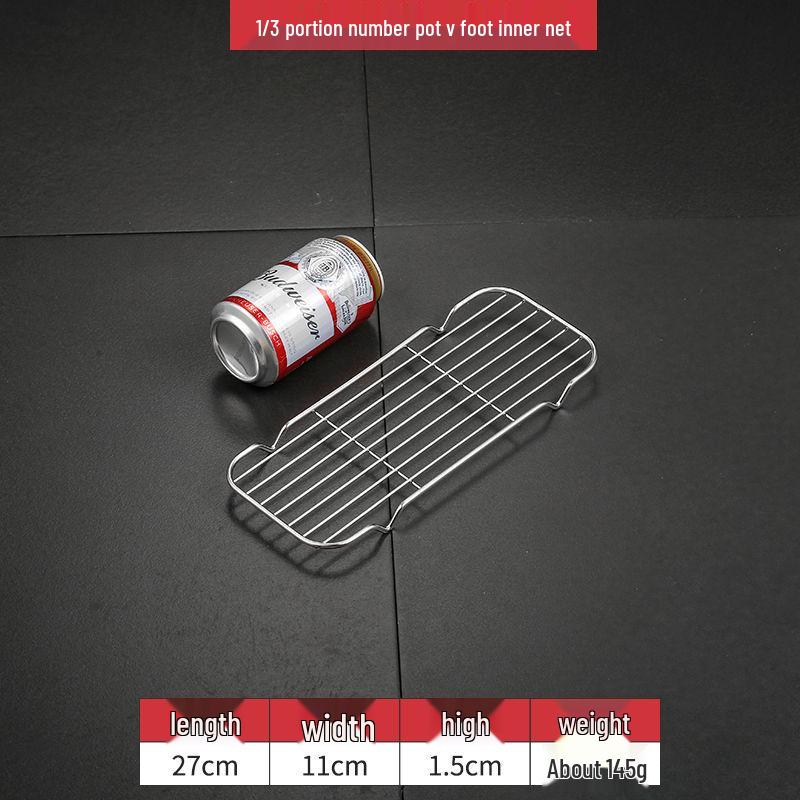 Rektangulært grillnett og tørkestativ i rustfritt stål med V-bendesign