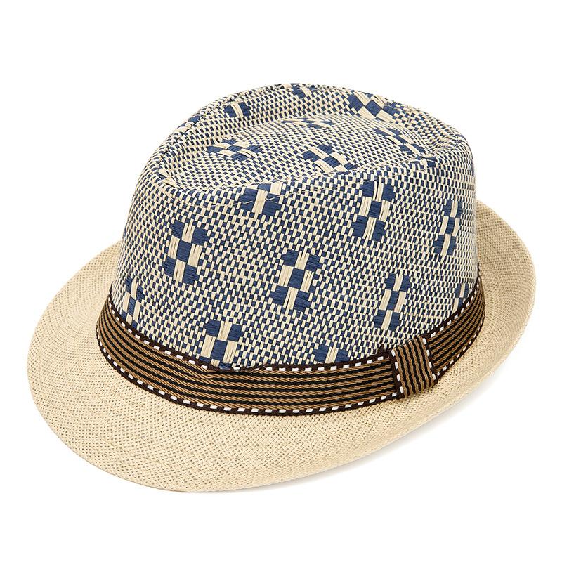 Straw Hat Summer Middle-Aged Men's Small Hat British Jazz Hat Outdoor Sun Protection Sun Hat Beach Hat