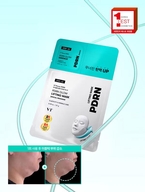 

VT PDRN Glow Lifting Mask 1 sheet 27g + Glow Essence 1.5ml, 10 packs 10packs