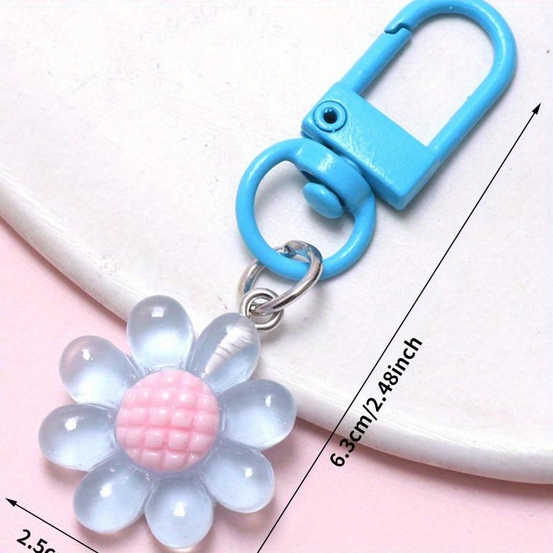Niedlicher Schlüsselanhänger mit Blume Harzblume Schlüsselanhänger Kleines Geschenk Dekoration Rucksackdeko Schlüsselanhänger für Tasche Autozubehör für Frauen