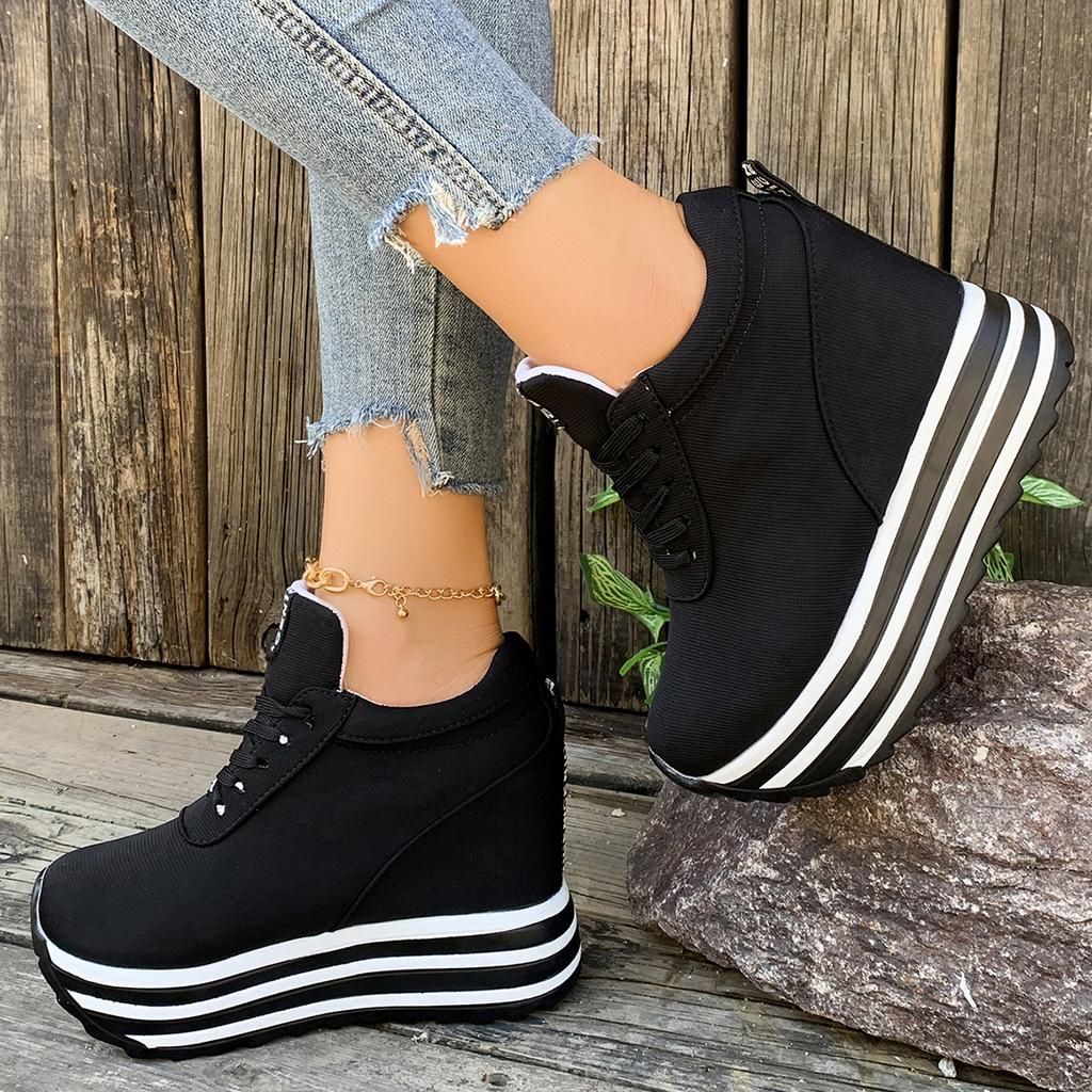 Women Boots 2025 New Thick Bottom Comfortable Shoes Height Increasing Casual Boots Woman Luxury High Heels Chunky Sneakers Women