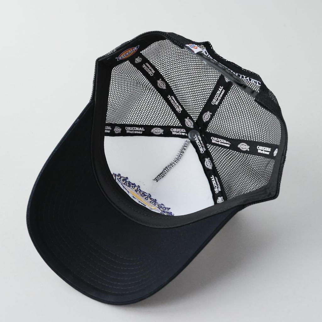 Dickies Flame Logo Standard Mesh 874 Street Cap Free Flame Cap, Unisex, (JP, Alphabet, Size, White)