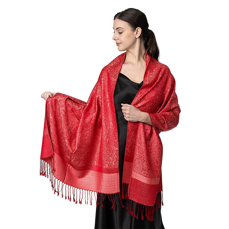 Luxury Brand Light Luxury Shawl Women'S Wrap Scarf Design Jacquard High-End Imitation Cashmere