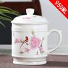 Jingdezhen Keramikk Med deksel Tekopper Håndmalt Blomstermønster Master Tekopp Boutiques Te-seremoni Tilbehør Tilbehør
