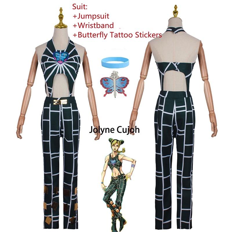 Traje de Cosplay Jojo's Bizarre Adventure Elástico Respirável Alta Qualidade Para Halloween Comic Con Role Play