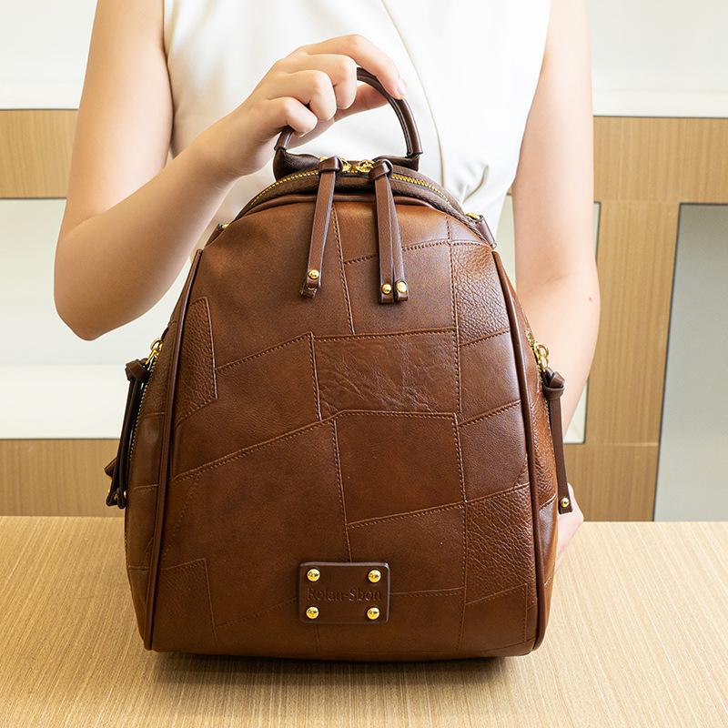 2024 Summer New Multifunctional Bag Large Capacity Stylish Anti-Theft Backpack Handheld Double-Shoulder Backpack Travel Bag коричневый