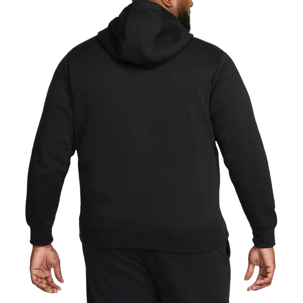 Nike Sportswear Club Fleece Full-Zip Hoodie Black/Black/White Men Streetwear BV2645-010