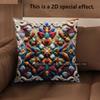2D Exquisite Floral Patterned Decorative Cushion Covers Pattern Cushion Cover Suitable For Sofa Bedroom Car Pillow Cover