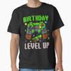 Camiseta de Cumpleaños para Niño 'Level Up' de Videojuegos - Corte Clásico, Negra, Regalo para Fiesta Infantil Camiseta Unisex
