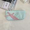 Ins Style Simple Fabric Pencil Case Bowknot Makeup Bag Large Capacity Storage Bag Stationery Pouch School Supplies Girls Gift