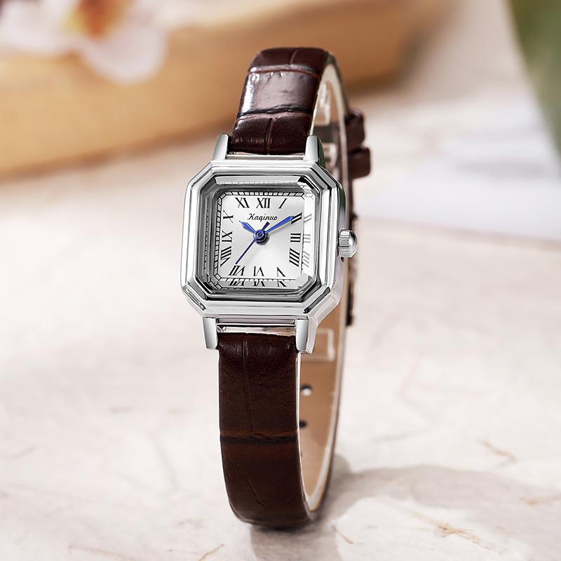 

Женские квадратные кварцевые часы с циферблатом в римских цифрах на кожаном ремешке Наручные часы Часы Подарок