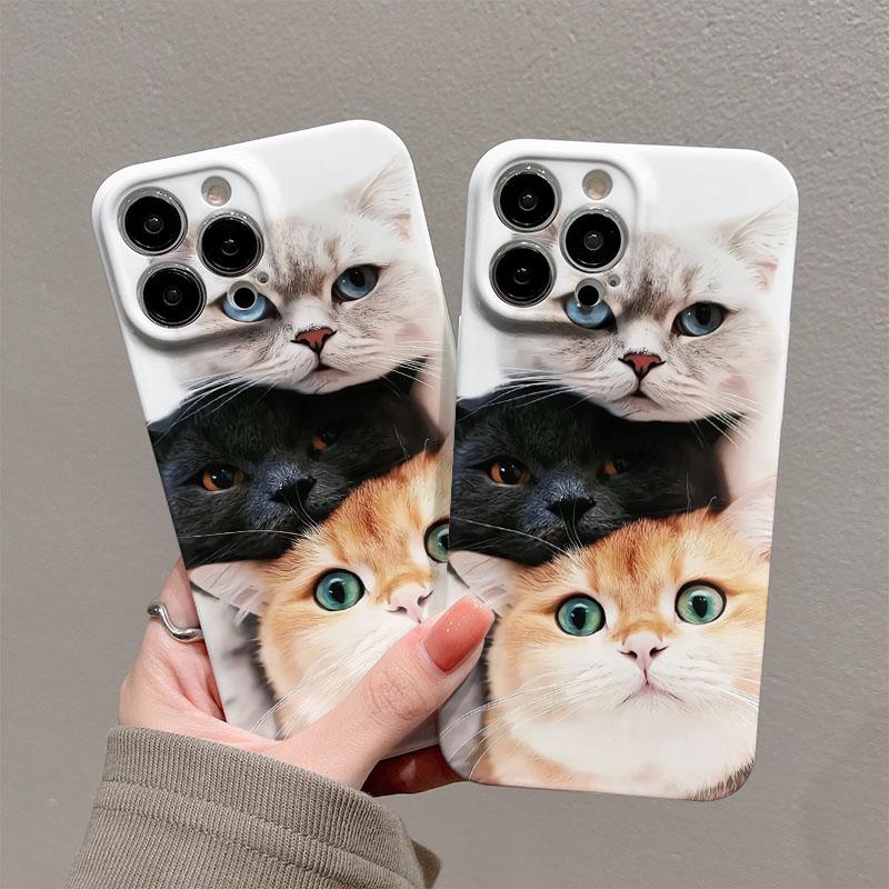 Lovely Cute Cat Glossy Film Hard PC Phone Case for Google Pixel 7 7a 8 8a 9 9a Pro XL 5G