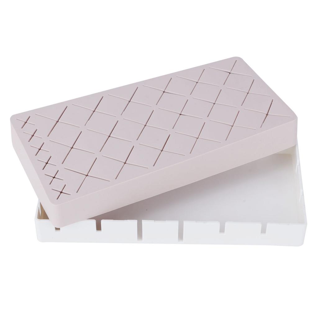 24 Slots Silicone Lipstick Organizer Makeup Cosmetics Holder Storage Box Display StandPink