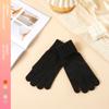 Winter Women's Warm and Velvet Dew fingered Knitted Gloves Five Finger Solid Color Wool Gloves Cold Touch Screen Gloves