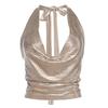 European and American style summer new sexy low-cut backless lace-up vest slim-fitting nightclub Spice girl neck top