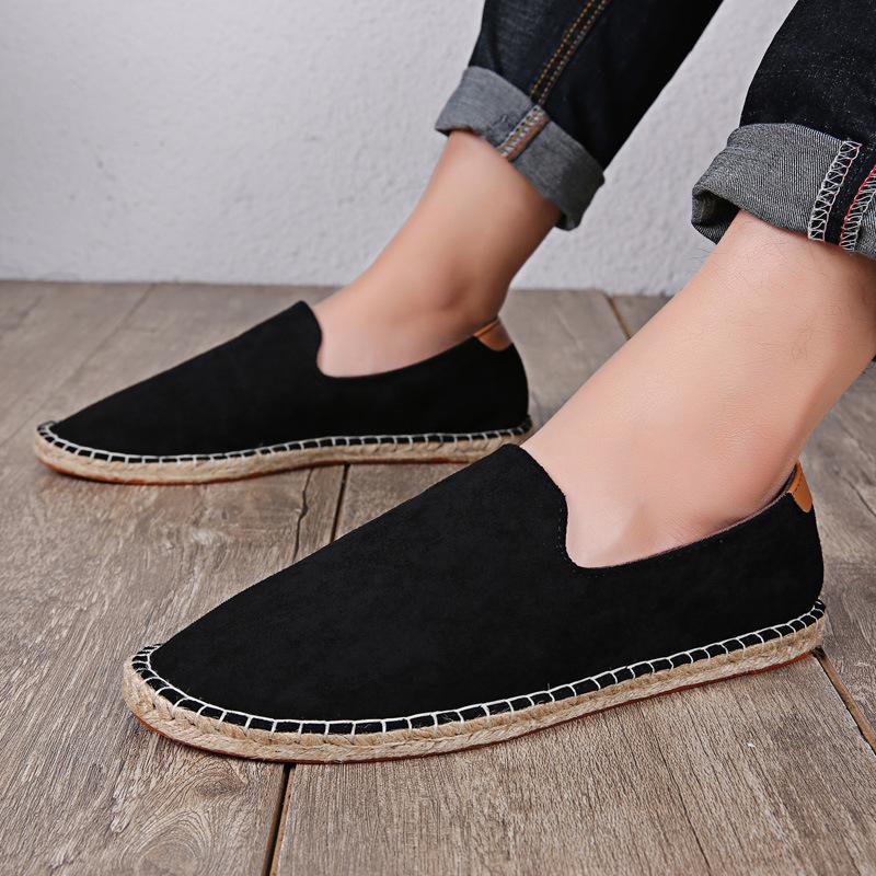 Autumn linen sole shoes straw fisherman shoes old Beijing cloth shoes men and women couple lazy shoes canvas shoes casual men's shoes